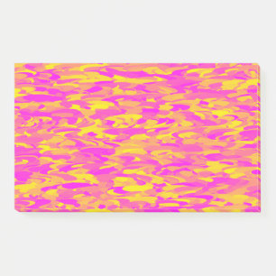 Abstraktes Muster Rosa Gelborange Post-it Klebezettel