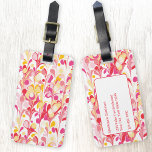 Abstraktes Muster Rosa Gepäckanhänger<br><div class="desc">Moderne, abstrakte Marmormuster in Rosa, Orange und Gelb. Ändern Sie den Namen und die Details auf der Rückseite, um sie zu personalisieren.</div>