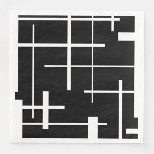 Abstraktes Muster - Schwarzweiß Serviette