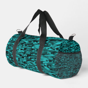 Abstraktes Muster Teal Schwarz Klein Duffle Bag