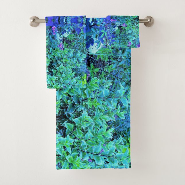 Abstraktes Muster und blaues Folienzmuster Badhandtuch Set (Insitu)