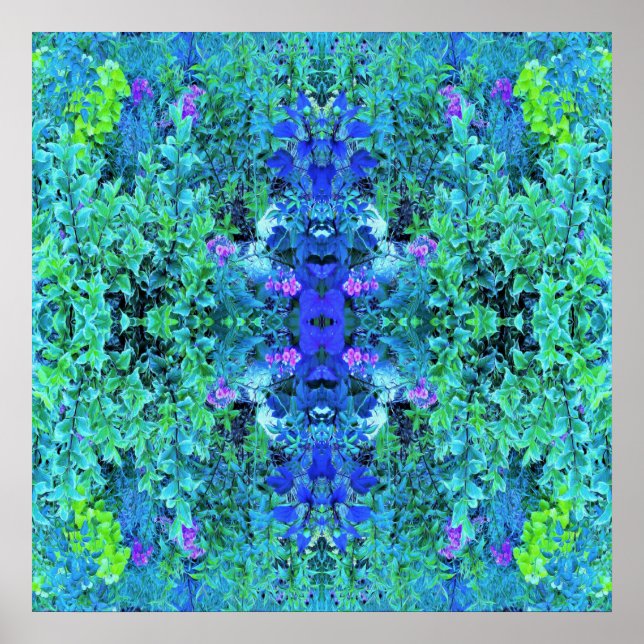 Abstraktes Muster und blaues Folienzmuster Poster (Vorne)