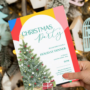 Abstraktes Muster Weihnachtsfeier Einladung Postkarte