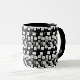 Abstraktes Musterdesign 1201 in Grautönen - Tasse