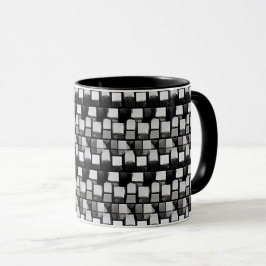 Abstraktes Musterdesign 1201 in Grautönen - Tasse