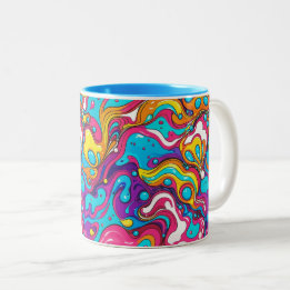Abstraktes Musterdesign 1202 - Kaffee-Tasse Zweifarbige Tasse