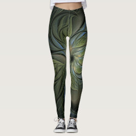 Abstraktes mystisches Design der grünen Schilde au Leggings