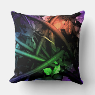 Abstraktes nächtliches Glow Floral Throw Kissen