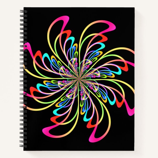 abstraktes Nadelrad Notizbuch (Vorderseite)