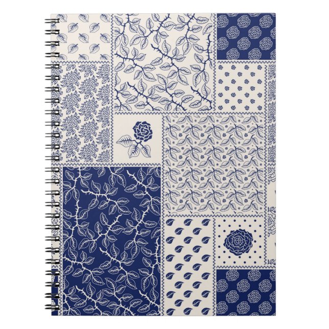 Abstraktes, nahtlos zartes Patchwork-Muster, dunke Notizblock (Vorderseite)