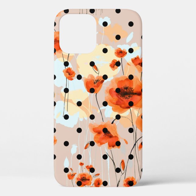Abstraktes, nahtloses Blumenmuster mit Feldmohn Case-Mate iPhone Hülle (Rückseite)