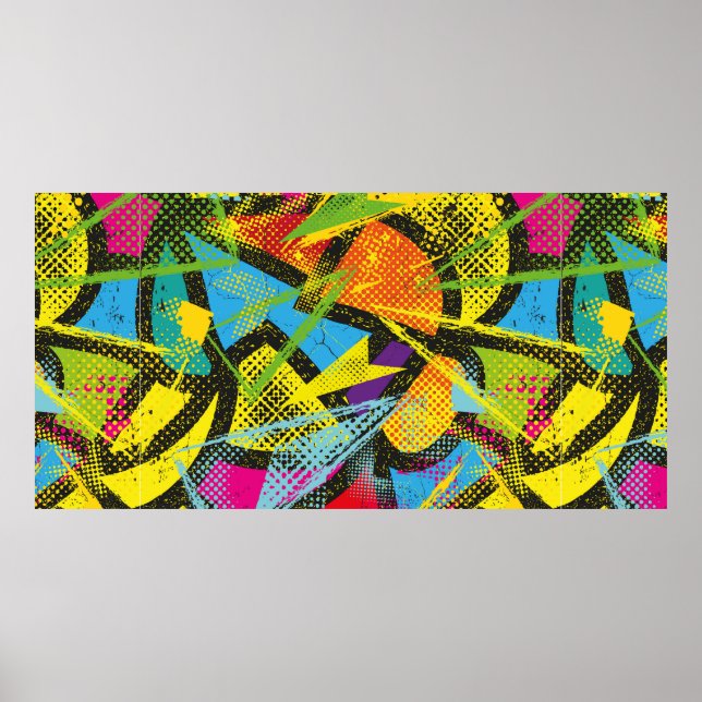 Abstraktes nahtloses chaotisches Muster. Hintergru Poster (Vorne)