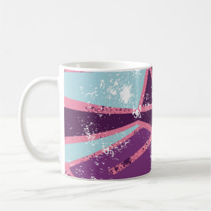 Abstraktes nahtloses geometrisches Muster. Grunge Kaffeetasse