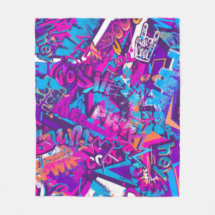 Abstraktes nahtloses Graffiti-Wortmuster. Grunge-W Fleecedecke