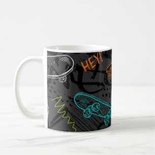 Abstraktes nahtloses Grunge-Muster. Urbane Stilmod Kaffeetasse