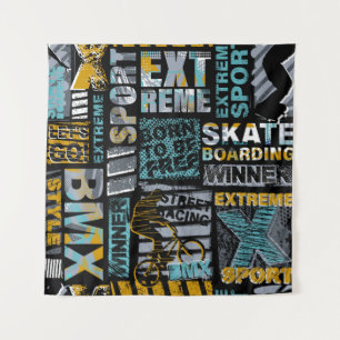 Abstraktes nahtloses Grunge-Muster. Urbane Stilmod Wandteppich