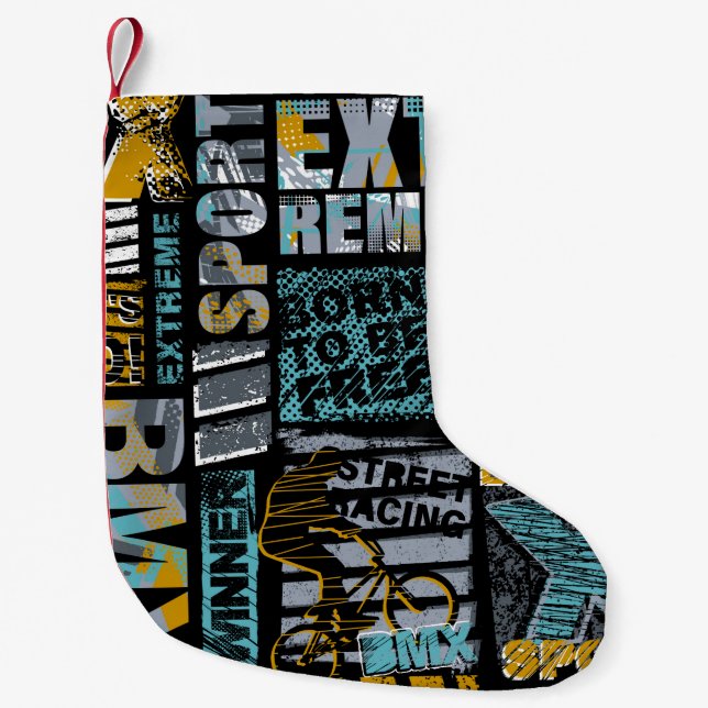 Abstraktes nahtloses Grunge-Muster. Urbaner Modus Kleiner Weihnachtsstrumpf (Vorderseite)