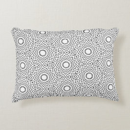 Abstraktes nahtloses Mandala-Design in Schwarz-Wei Dekokissen
