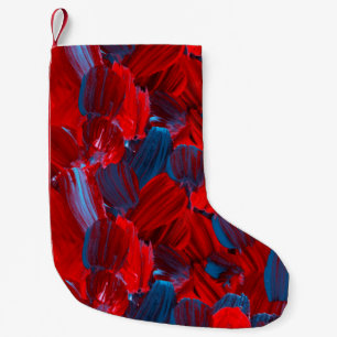 Abstraktes nahtloses Muster in Rot und Blau Kleiner Weihnachtsstrumpf