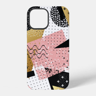 Abstraktes nahtloses Muster mit Goldfolie rosa sch iPhone 12 Hülle