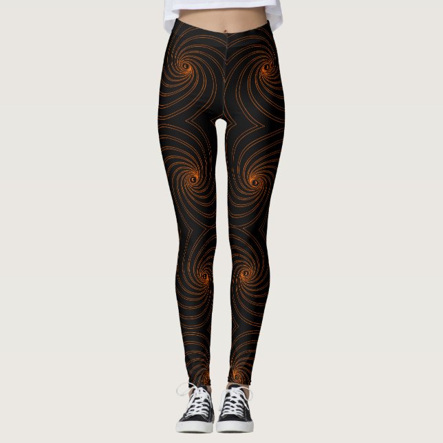Abstraktes nahtloses Spiralmuster Leggings (Vorderseite)