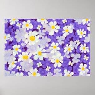 Abstraktes nahtloses Vintage-Blumenmuster Poster