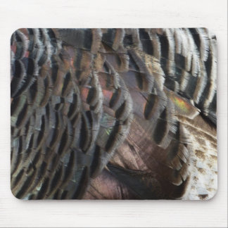 Abstraktes Naturdesign mit Wildtruthahnfedern Mousepad