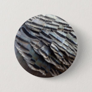 Abstraktes Naturdesign Wild Truthahn Federn II Button