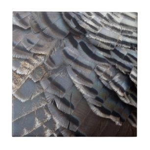 Abstraktes Naturdesign Wild Truthahn Federn II Fliese