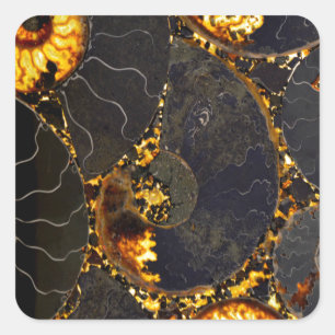 Abstraktes Nautilus-Muster Quadratischer Aufkleber
