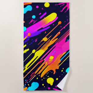 Abstraktes Neon-Farbtupdesign Strandtuch