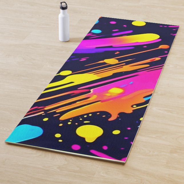 Abstraktes Neon-Farbtupdesign Yogamatte (Beispiel)