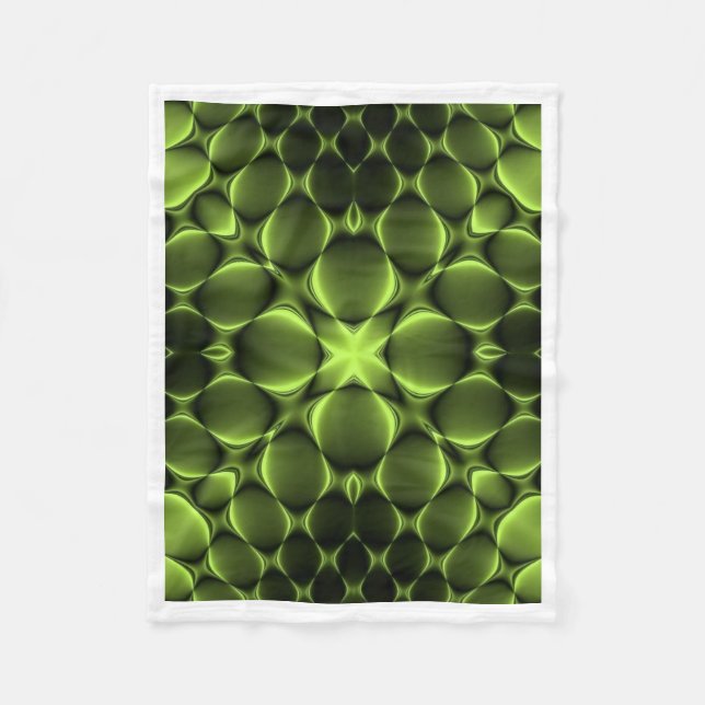 Abstraktes Neon-Grün geometrisches Muster Fleece-D Fleecedecke (Vorderseite)
