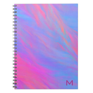Abstraktes Neon Ink Flow Spiral Foto Notebook Notizblock