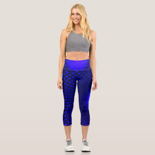 Abstraktes Neon Light Geometric Stardesign Capri Leggings