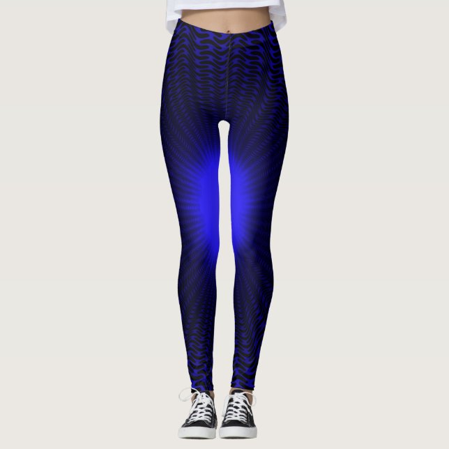 Abstraktes Neon Light Geometric Stardesign Leggings (Vorderseite)
