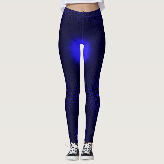 Abstraktes Neon Light Geometric Stardesign Leggings (Vorderseite)