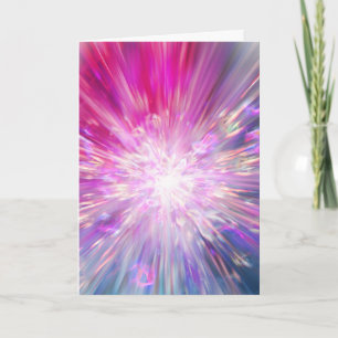 Abstraktes neon-pinkes und blaues Energie-Explosio Karte