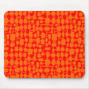 Abstraktes Netzwerk - Orange on Red FF000 Mousepad