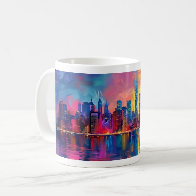 Abstraktes New York - Design 1 Kaffeetasse (Vorderseite Links)