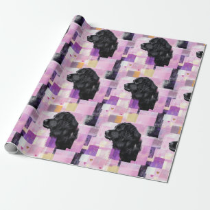 Abstraktes Newfie-Muster Geschenkpapier