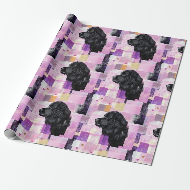 Abstraktes Newfie-Muster Geschenkpapier (Ungerollt)
