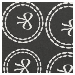 Abstraktes Niedliches weißes Bow-Muster Schwarz Stoff