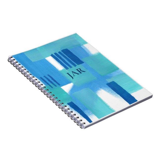 abstraktes Notebook in blau grün Notizblock (Rechte Seite)