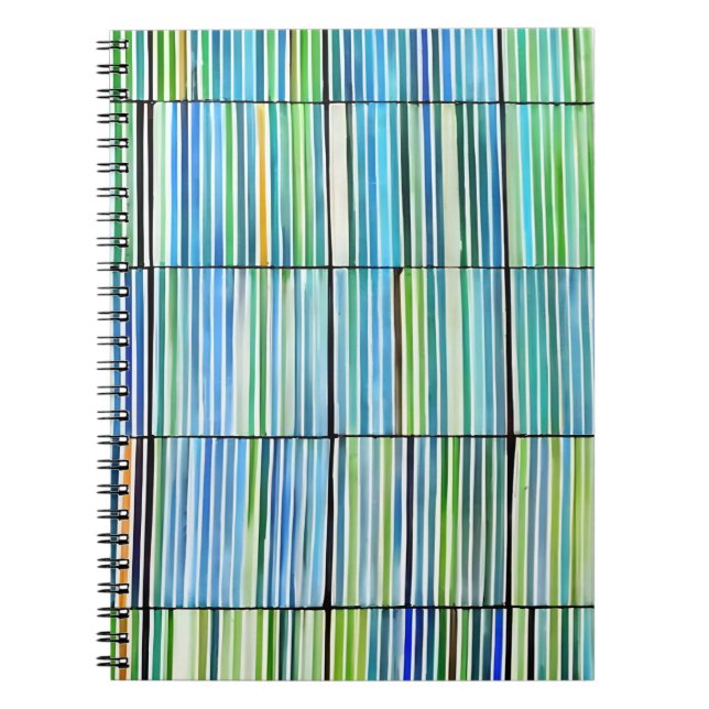 Abstraktes Notebook mit Farbstreifen Notizblock (Vorderseite)