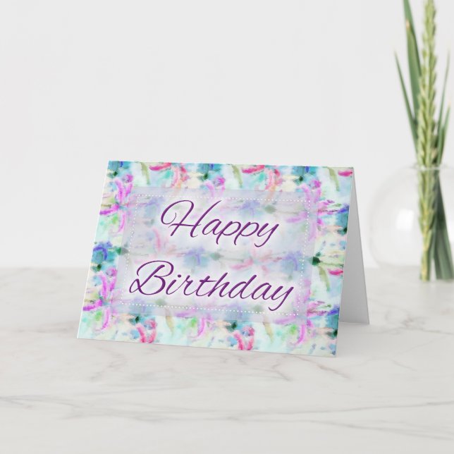 Abstraktes Ölgemälde 1 Happy Birthday Card Design Karte (Vorderseite)