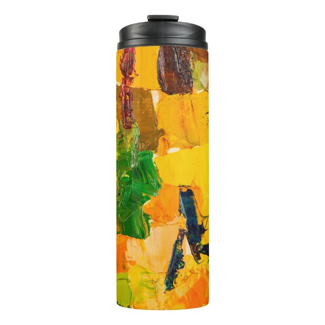 Abstraktes Ölgemälde auf der Leinwand. Thermosbecher (Vorderseite)
