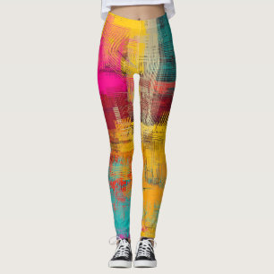Abstraktes Ölgemälde, ausdrucksstarker Hintergrund Leggings