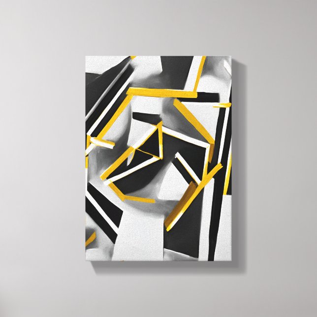 Abstraktes Ölgemälde geometrischer Formen Leinwanddruck (Vorderseite)