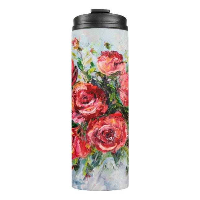  abstraktes Ölgemälde  Thermosbecher (Vorderseite)